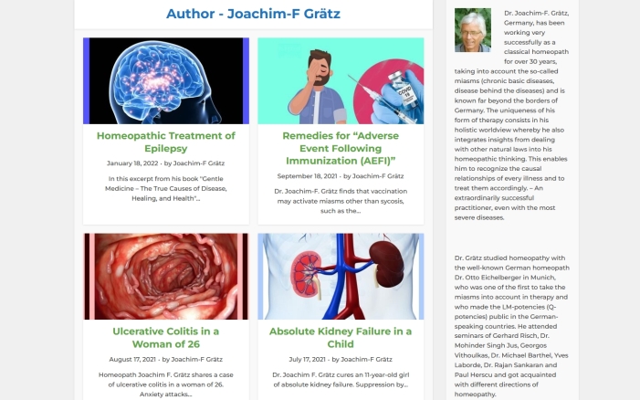 HPathy.com:     Homeopath & Author Dr. Joachim-F. Grtz and his papers