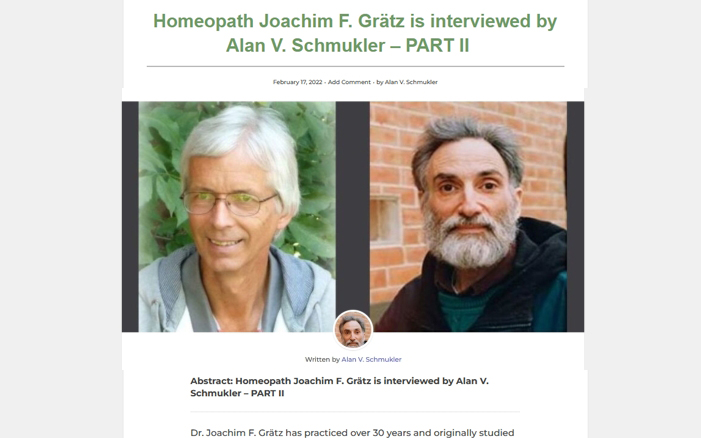 HPathy.com:     Dr. Joachim F. Grtz is interviewed by Alan V. Schmukler, editor-in-chief - PART II
