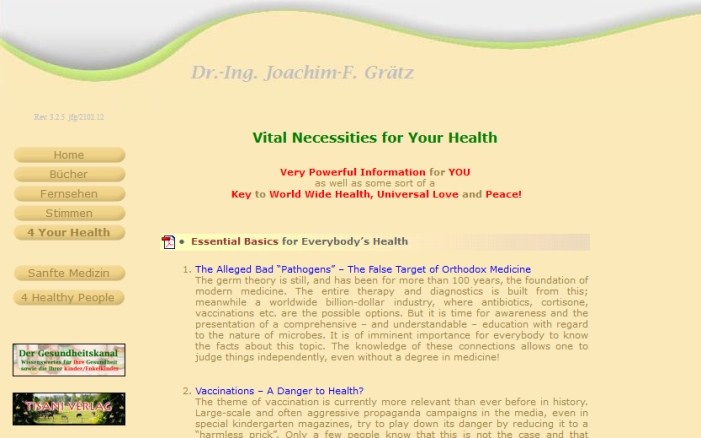 Vital Necessities 4 Your Health - Some important pdf-files
